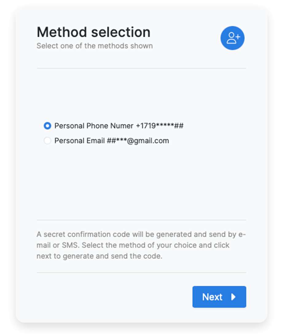 Select method to receive code
